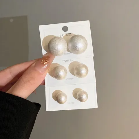 Simple Faux Artificial Pearl Stud Earrings With 925 Sterling Silver Earring Post Elegant Acrylic Round Ball Jewelry For Women