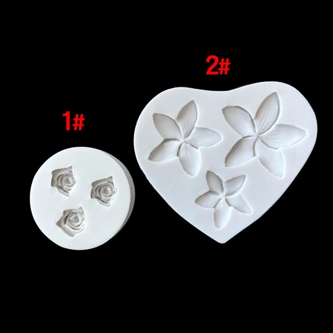 Stampo In Silicone Fiore Rosa Frangipani Molteplici Cavità DIY Decorazione Torte Fondant Cioccolato Resina Resistente Al Calore