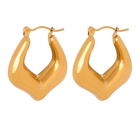 Orecchini a Cerchio Geometrici a Forma di U in Acciaio al Titanio Minimalista Francese per Donna Gioielli di Moda Placcati Oro Argento