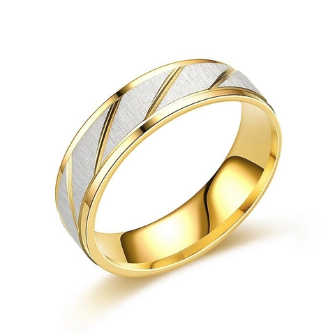 Edelstahl Paarringe Minimalistischer Geometrischer Matt Diagonal Gestreifter Gold Silber Plattierter Fingerring Mode Schmuck