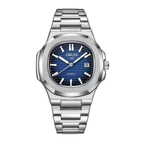 Men Quartz Watch Stainless Steel Waterproof Date Luminous Business Fashion Octagon Bezel Sporty Luxury Wristwatch