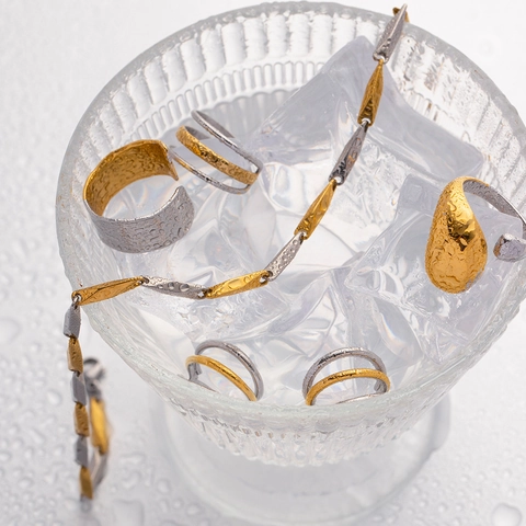 Drie Lijnen Creolen Roestvrij Staal Geometrisch Tweekleurig Goud Zilver Minimalistisch Franse Stijl Sieraden Voor Dames
