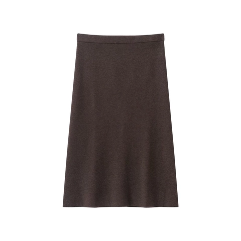 Jupe Midi en Tricot Décontractée pour Femmes Couleur Unie Jupe Droite Taille Moyenne Élégante Automne Hiver Streetwear Jupe