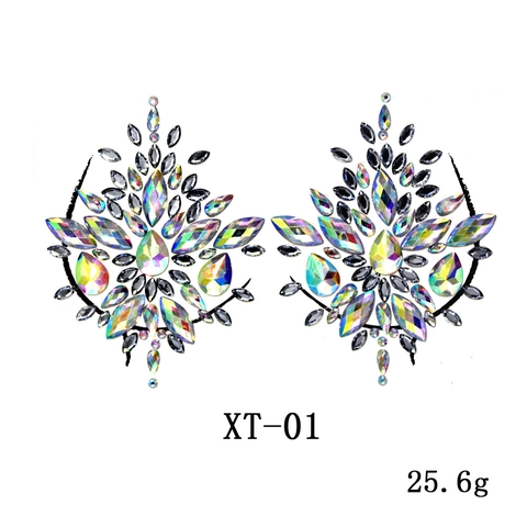 Bijoux De Corps Strass Autocollants Résine Cristal Tatouage Poitrine Festival Musique Rave Party Carnaval Femmes