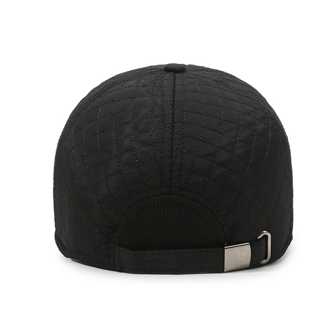 Men Winter Baseball Cap Quilted Polyester Warm Thermal Hat With Ear Flaps Windproof Outdoor Cold Weather Casual Adjustable