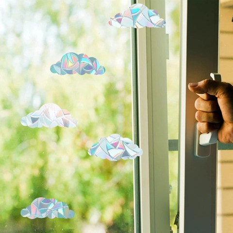Pegatina Ventana Prisma Arcoíris Estática Vidrio Adhesivo Atrapasol Película PVC Holográfica Decorativa Reflector