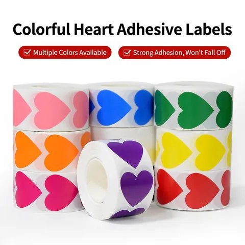 Heart Shaped Self Adhesive Decorative Stickers Colorful Labels For DIY Scrapbooking And Gift Wrapping Crafting