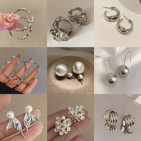 Geometrische Minimalistische Oorknopjes Ringoorbellen Voor Dames Met 925 Sterling Zilveren Oorknopje Metaal Chic Sieraden