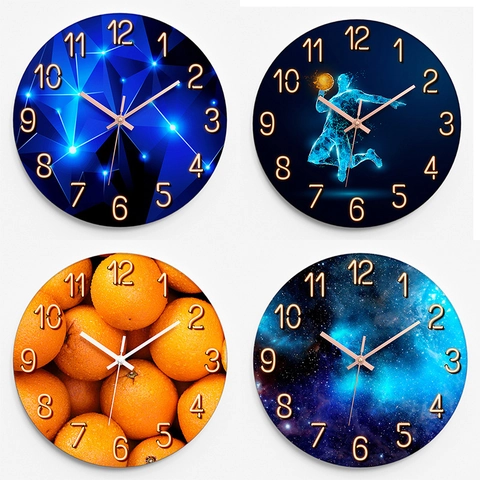 Orologio Da Parete Rotondo Moderno Movimento Al Quarzo Silenzioso Vetro Temprato Arredo Arte Per Soggiorno Camera Ufficio