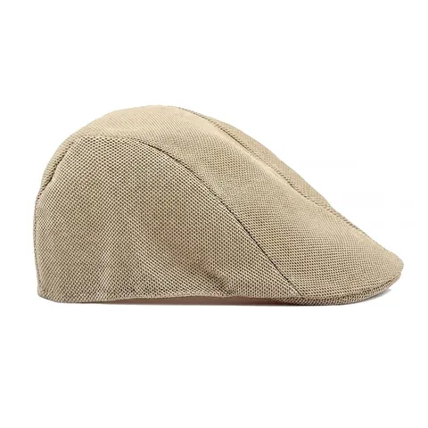 Mesh Beret Flat Cap Breathable Polyester Adjustable Buckle Summer Outdoor Casual Retro Style For Men Women Solid Color