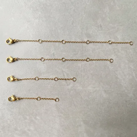 Stainless Steel Jewelry Extension Chains Adjustable Tail Extender With Lobster Clasp For Necklace Bracelet DIY
