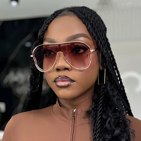 Gafas De Sol Aviador Extragrandes Para Mujeres Hombres Montura De Metal Lentes PC Protección UV400 Retro De Moda