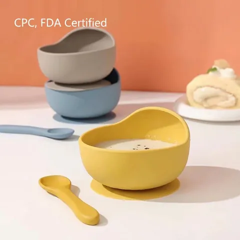 Baby Silicone Suction Bowl Spoon And Fork Snail Shape Feeding Training Non-Slip BPA Free Toddler Tableware Heat Resistant