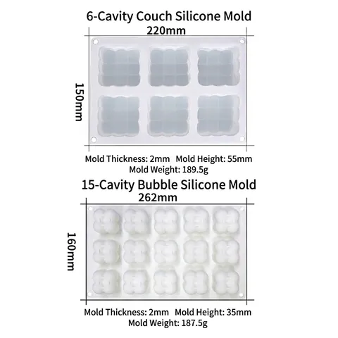 Moule En Silicone Bulle Cube Magique Canapé Pour DIY Fabrication De Bougies Gâteau Mousse Cuisson Chocolat Savon Blanc