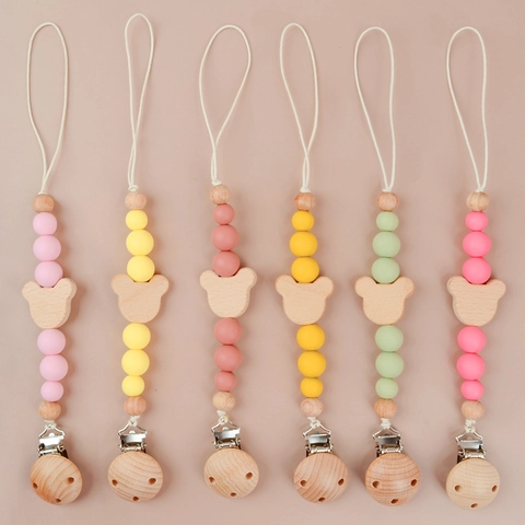 Wooden Pacifier Clips