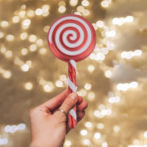 Ornamenti Appesi A Lecca Lecca Per Albero Di Natale Plastica Glitterata Spirale Caramelle Decorazioni Festive Per Casa E Feste