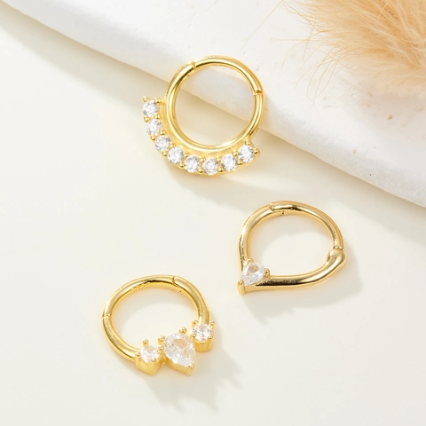 925 Sterlingsilber Geometrischer Strass Nasenring Geometrischer Drop Clicker Für Damen Herren Minimalistischer Piercing Schmuck Zubehör