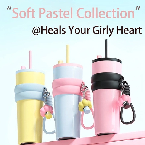 316 Stainless Steel Vacuum Insulated Tumbler With Straw And Handle Large Capacity Portable Car Water Bottle Travel Mug