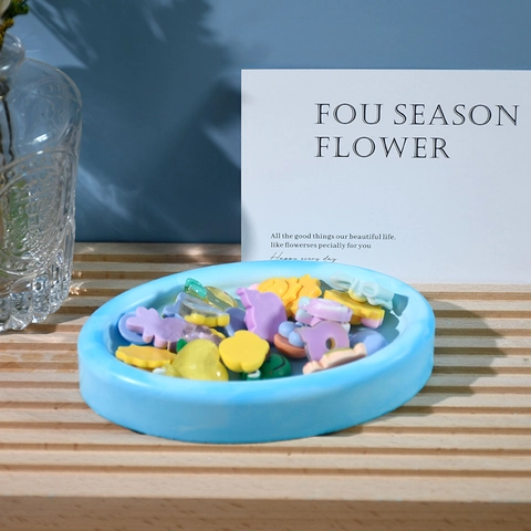 Moule En Silicone Ovale Pour Résine Savon Artisanal Boîte De Rangement Plateau À Bijoux Organisateur De Bureau Outil De Bricolage DIY