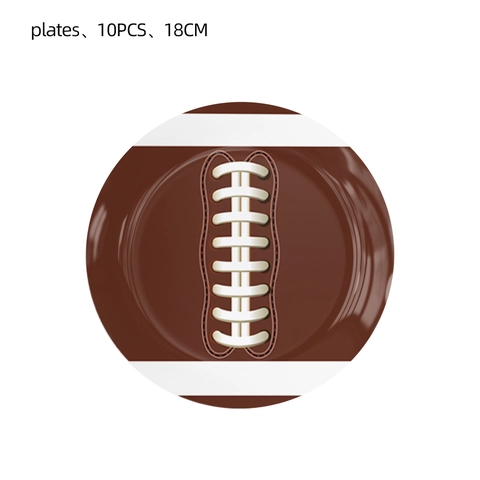 American Football Theme Party Tableware Disposable Paper Plates Napkins Cups Tablecloth Banner For Birthday Game Day
