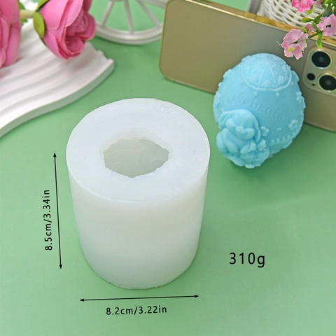 Moule En Silicone 3D En Forme D'œuf De Pâques Avec Relief Lapin Et Texte Celebrate Pour Pâtisserie Fondant Bougie Savon Artisanat