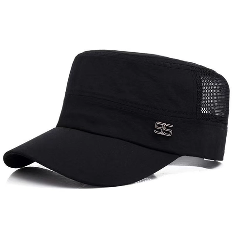 Berretto Cadet Da Uomo A Tetto Piatto In Maglia Traspirante Cappello Protezione Solare Regolabile Sport Estivi Asciugatura Rapida