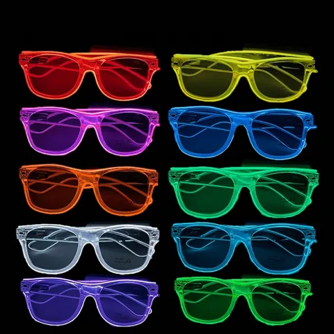 LED Leuchtbrille Neon EL Draht Sonnenbrille Leuchtend Kunststoff Cyberpunk Für Party Rave Festival Club UV400 Schutz