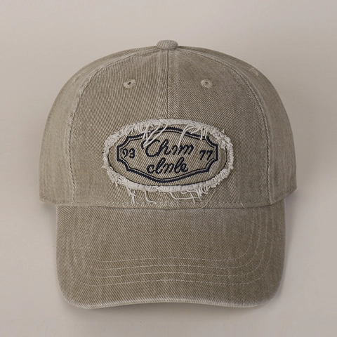 Vintage Gewaschene Baumwolle Baseballkappe Distressed Patch Stickerei Verstellbare Sonnenhut Lässige Streetwear Unisex