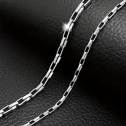 Minimalistische Box Ketting Halsketting Titanium Roestvrij Staal Vierkante Schakels Karabijnsluiting Uniseks Mode Sieraden