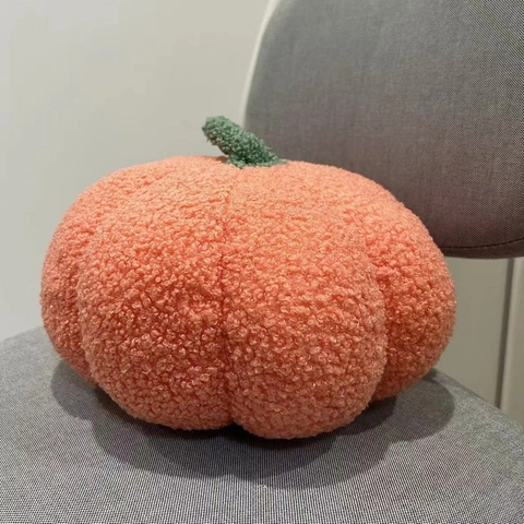 Soft Plush Pumpkin Throw Pillow Sherpa Fabric Decorative Sofa Cushion Living Room Bedroom Home Decor Cute