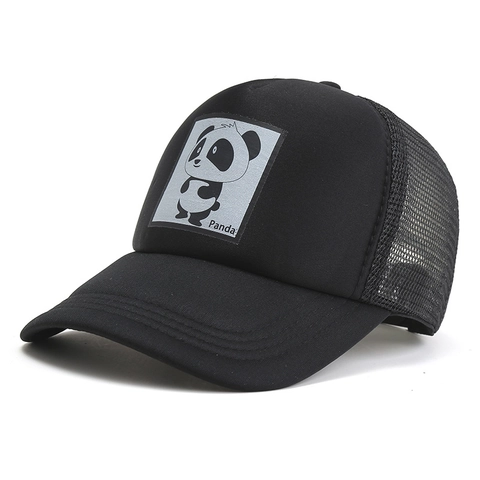 Cute Cartoon Panda Printed Trucker Hat Breathable Mesh Baseball Cap For Men Women Adjustable Outdoor Sun Shade Snapback Hat