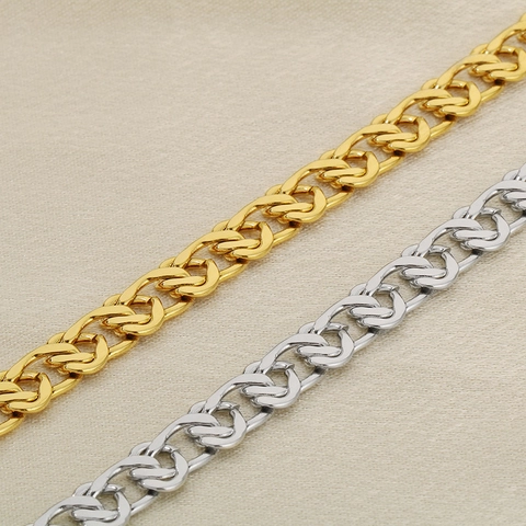 Stainless Steel Paperclip Chain Bracelet For Women Gold Plated Minimalist Chic Double Ring Interlocking Adjustable Jewelry