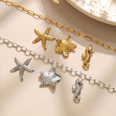 Ocean Starfish Seahorse Charms 304 Stainless Steel DIY Jewelry Making Pendants For Necklace Bracelet Beach Style Accessory