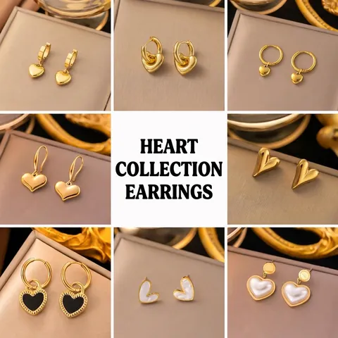 Herz Ohrringe Für Damen Aus Edelstahl Vergoldet Minimalistische Herzstecker Creolen Hänger Modischer Schmuck