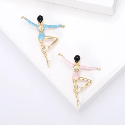 Ballet Girl Brooch Ballerina Alloy Enamel Pin Elegant Creative Fashion Jewelry Corsage For Women Clothing Accessories