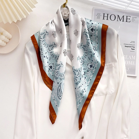 Sciarpa Quadrata Paisley Raso Come Satine Elegante Vintage Foulard Capelli Fascia Per Donne Accessorio Elegante