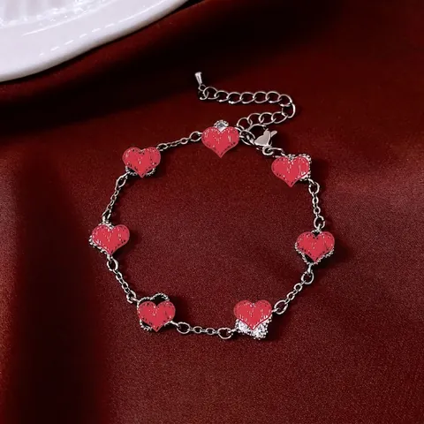 Bracciale Con Ciondolo A Cuore Rame Zircone Vintage Gioielli Di Moda Lusso Per Donna Catena Regolabile