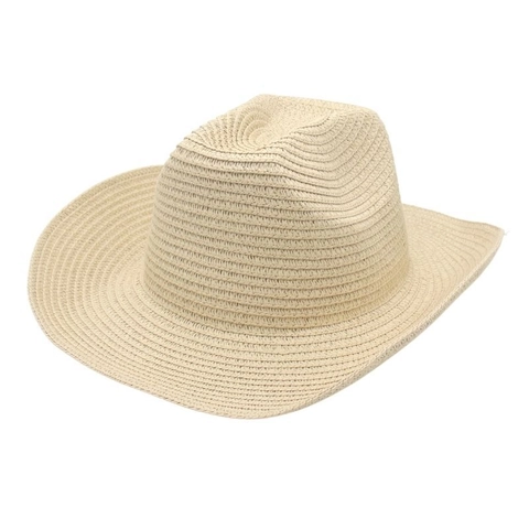 Chapeau De Cowboy En Paille Style Occidental Large Bord Protection Solaire Respirant Été Voyage Unisexe