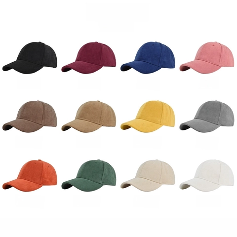Effen Kleur Suède Textuur Honkbalpet 100% Katoen Verstelbaar Zonbescherming Outdoor Sport Casual Mode Unisex Hoed