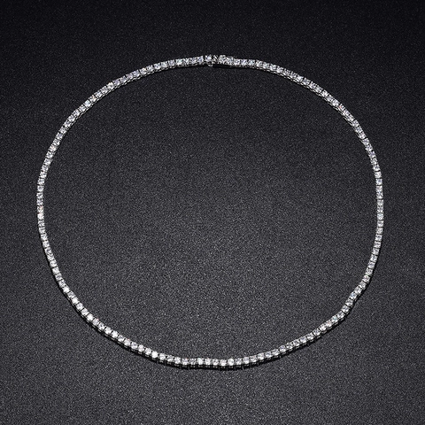 925 Sterling Zilver Moissanite Tennis Halsketting Voor Vrouwen Elegante Zirkonia Choker Ketting Sieraden Luxe Geschenk