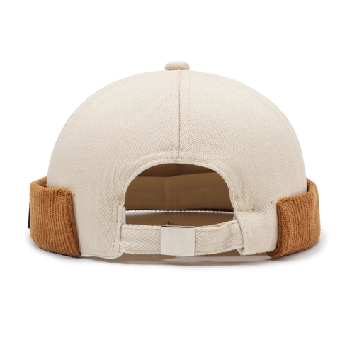Bonnet Docker Rétro Sans Bord Toile De Coton Et Velours Côtelé Design Color Block Streetwear Réglable Hommes Femmes