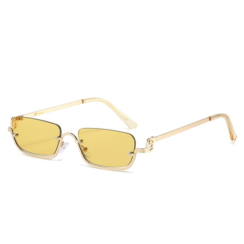 Vintage Rectangular Sunglasses Metal Frame UV400 Protection Narrow Square Lens Fashion Eyewear For Men And Women