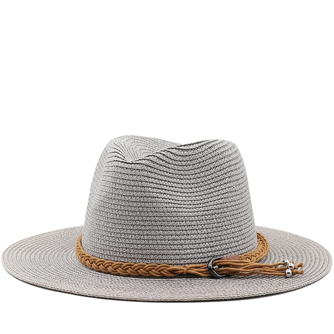 Fedora Straw Sun Hat Summer Beach Holiday Cap With Braided Belt Tassels For Men Women Kids Vintage Jazz Style