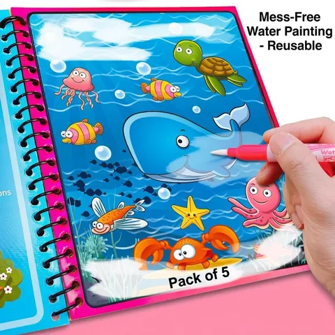 Libro Di Disegno Magico Ad Acqua Quaderno Da Colorare Riutilizzabile Con Penna Ad Acqua Per Bambini Giocattolo Educativo