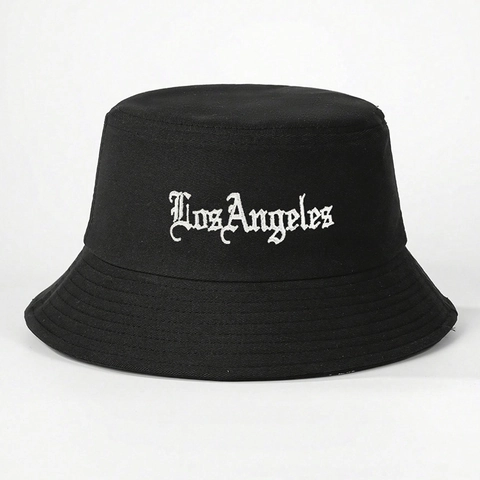 Los Angeles Bestickter Anglerhut Polyester Sonnenschutz Outdoor Reisen Casual Streetwear Flacher Sonnenhut