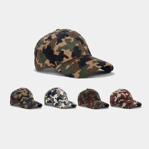 Gorra De Béisbol De Pana Camuflaje Protección Solar Ajustable Deporte Casual Para Hombres Mujeres