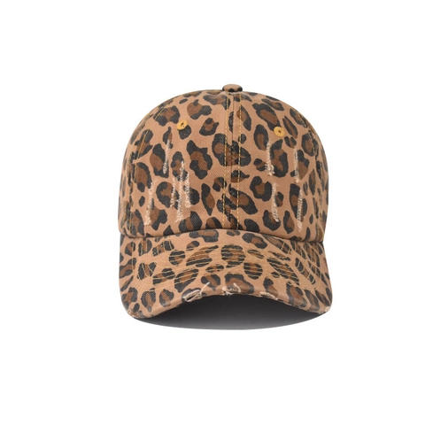 Vintage Distressed Leopard Print Baseballkappe Baumwolle Canvas Verstellbar Streetwear Sonnenhut Für Herren Damen