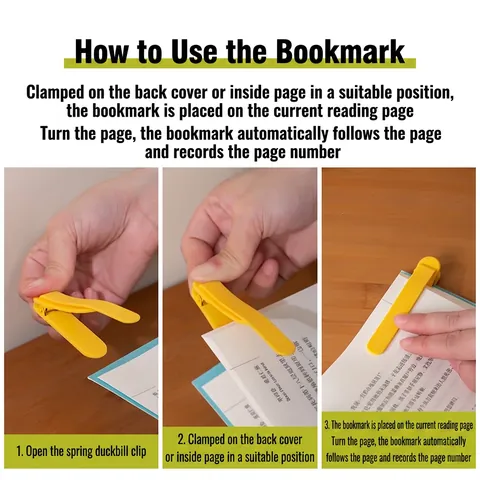 Automatic Page Following Bookmark Clip Metal And Silicone Flexible Soft Reading Page Holder For Students Home Office