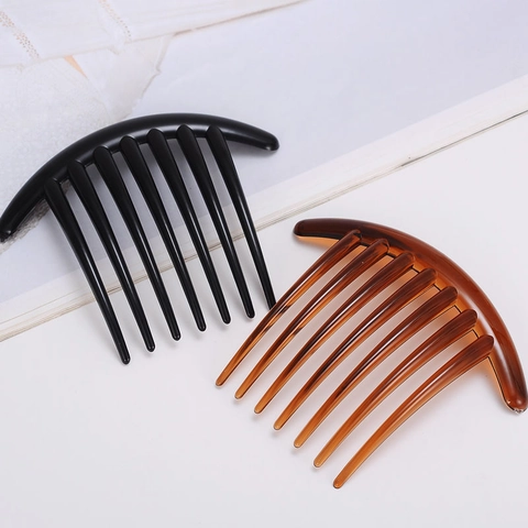 Peines Para El Cabello Plástico Resina Peine Lateral Estilo Francés Horquilla Curva Para Peinado Recogido Mujeres Accesorios