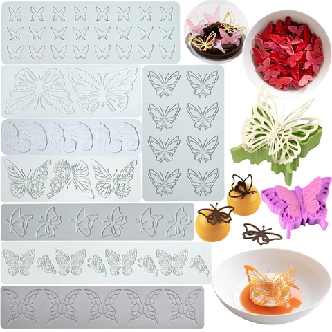 Siliconen Fondant Kant Mat Vorm Vlinder Libel Voor Taart Decoratie Chocolade Reliëf Bakken Tool DIY Sugarcraft